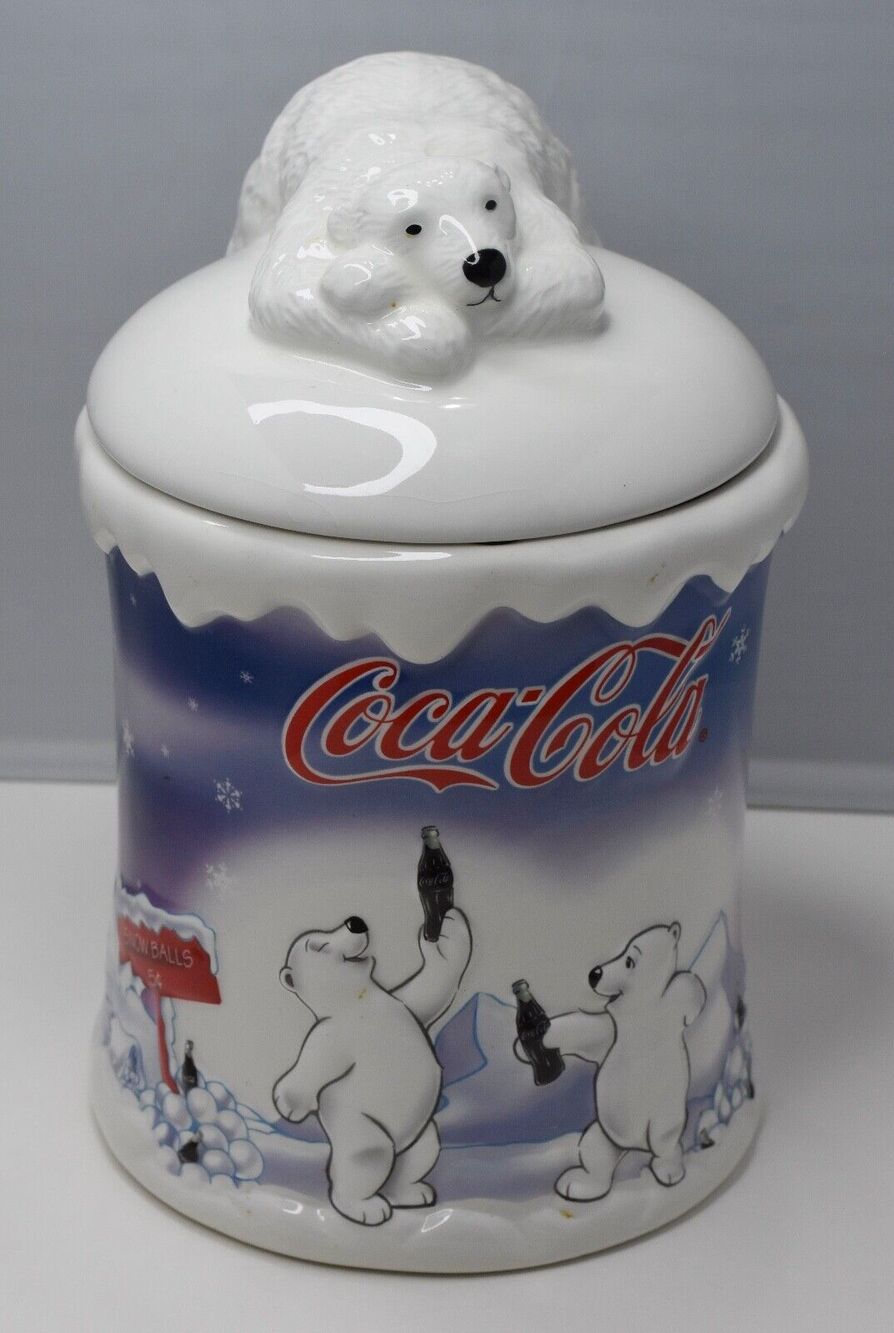 COLLECTIBLE LIMITED EDITION COCA COLA ARCTIC WINTER POLAR BEAR COOKIE JAR